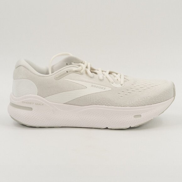 Brooks Men's Ghost Max White Oyster Metallic Silver 110406 1D 124 Multi Size - Picture 1 of 11